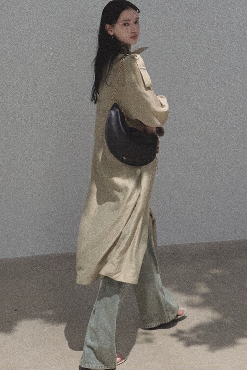 Cappotto parasole in acetato e lyocell