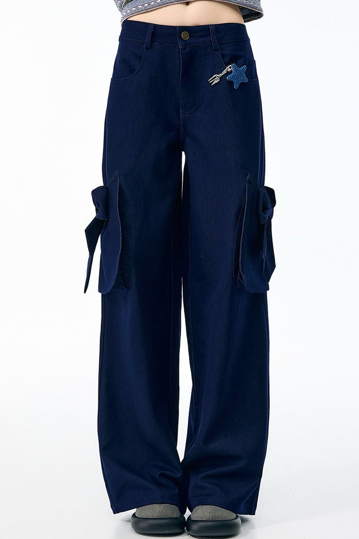 High-Waisted Wide-Leg Cargo Pants