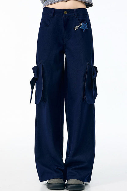 High-Waisted Wide-Leg Cargo Pants