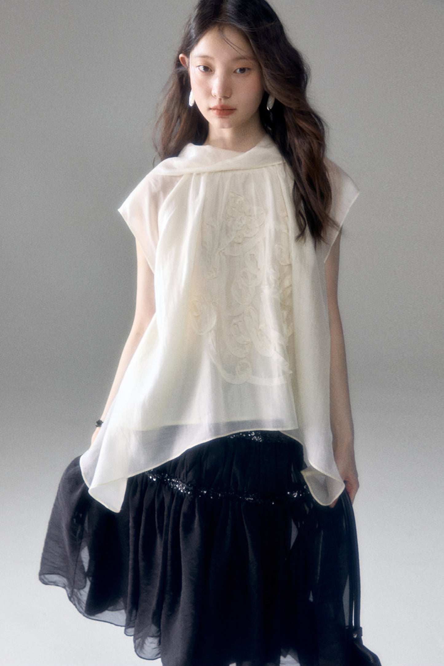 Tencel Acetate Bird Floral Top and Skirt Set-Up