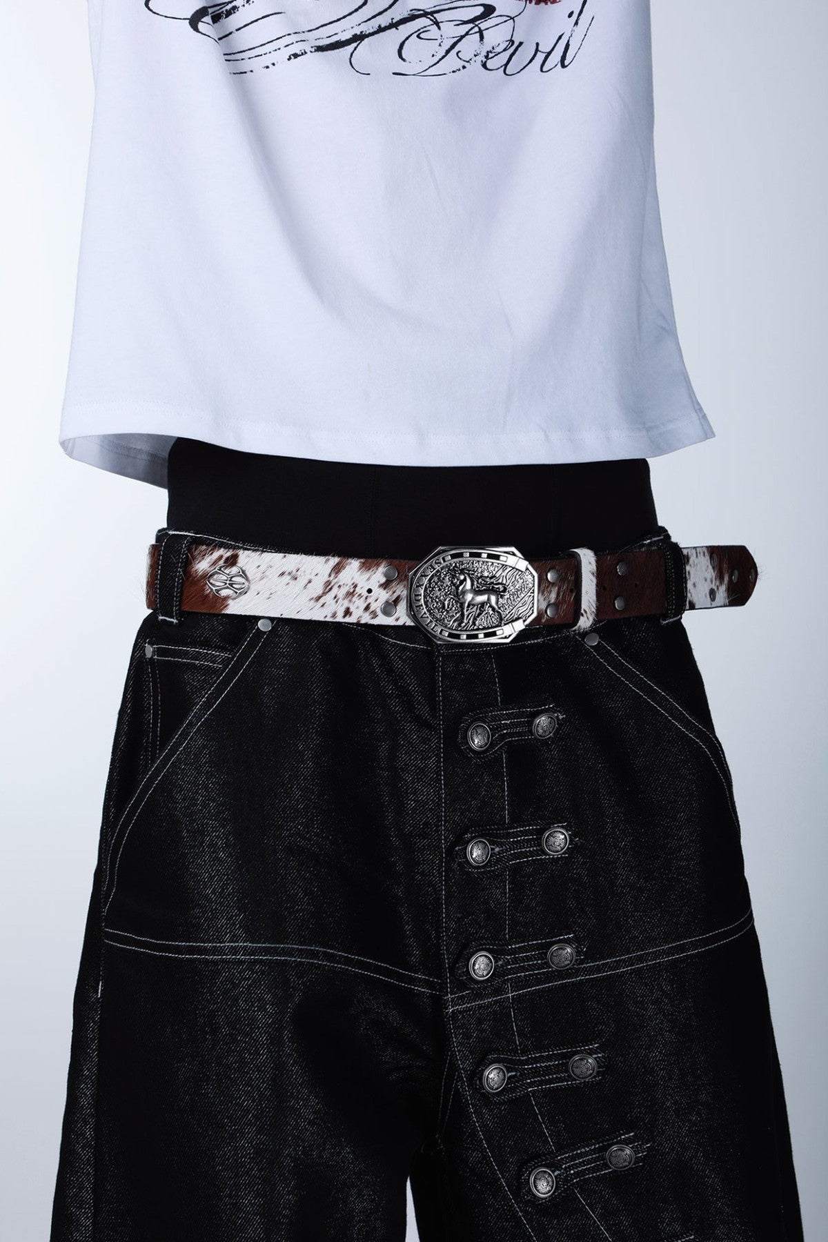Horsehair Leather Rivet Horse Belt