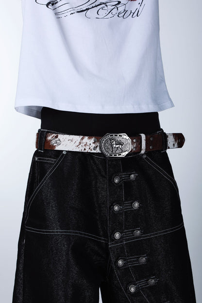 Horsehair Leather Rivet Horse Belt