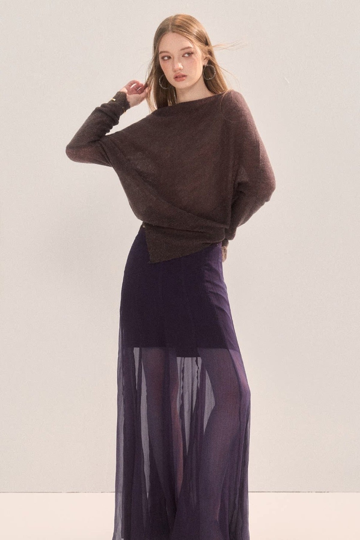 Eleganter langer Mesh-Rock