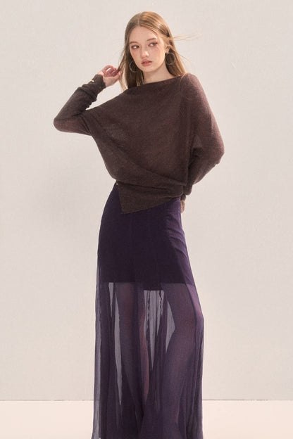 Eleganter langer Mesh-Rock