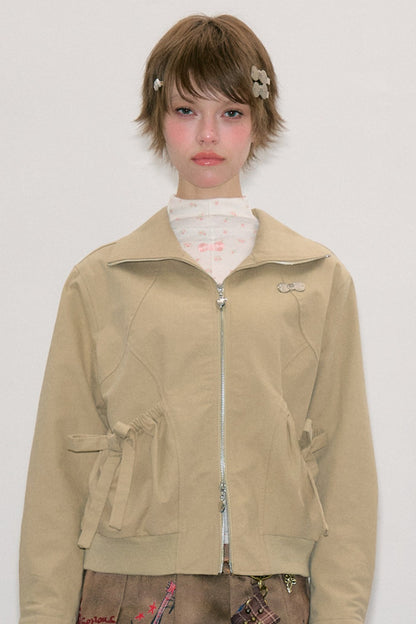 Khaki Lapel Work Jacket