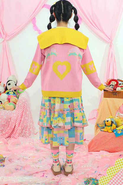 Veste cardigan tricotée colorée