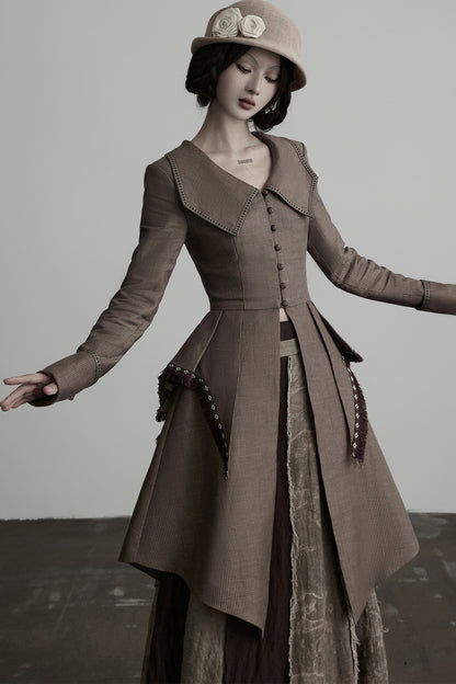 Victorian 3D Tailored Draped Deconstructed Tencel Jacket