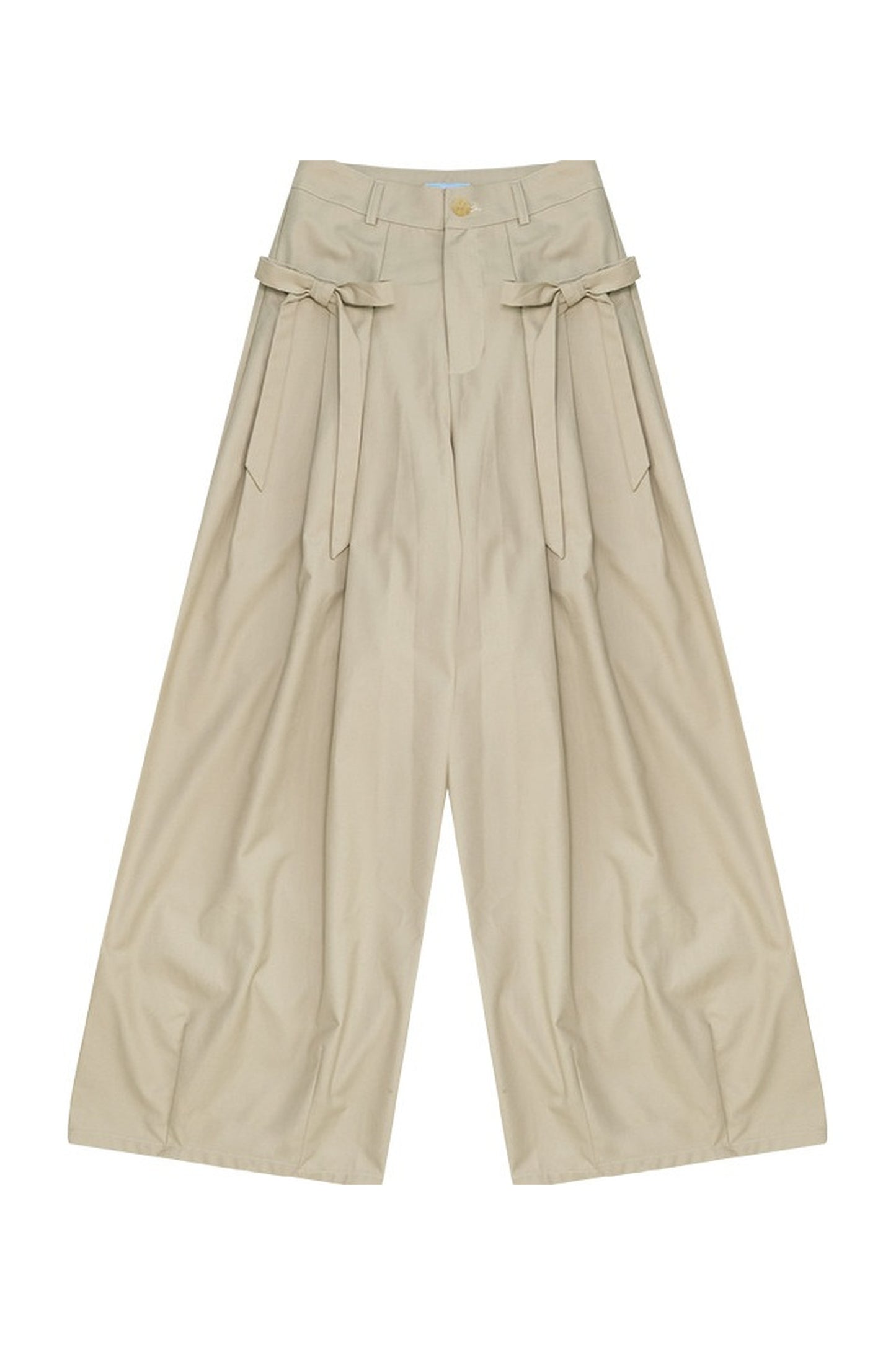 Pantalon abricot lacté à nœud