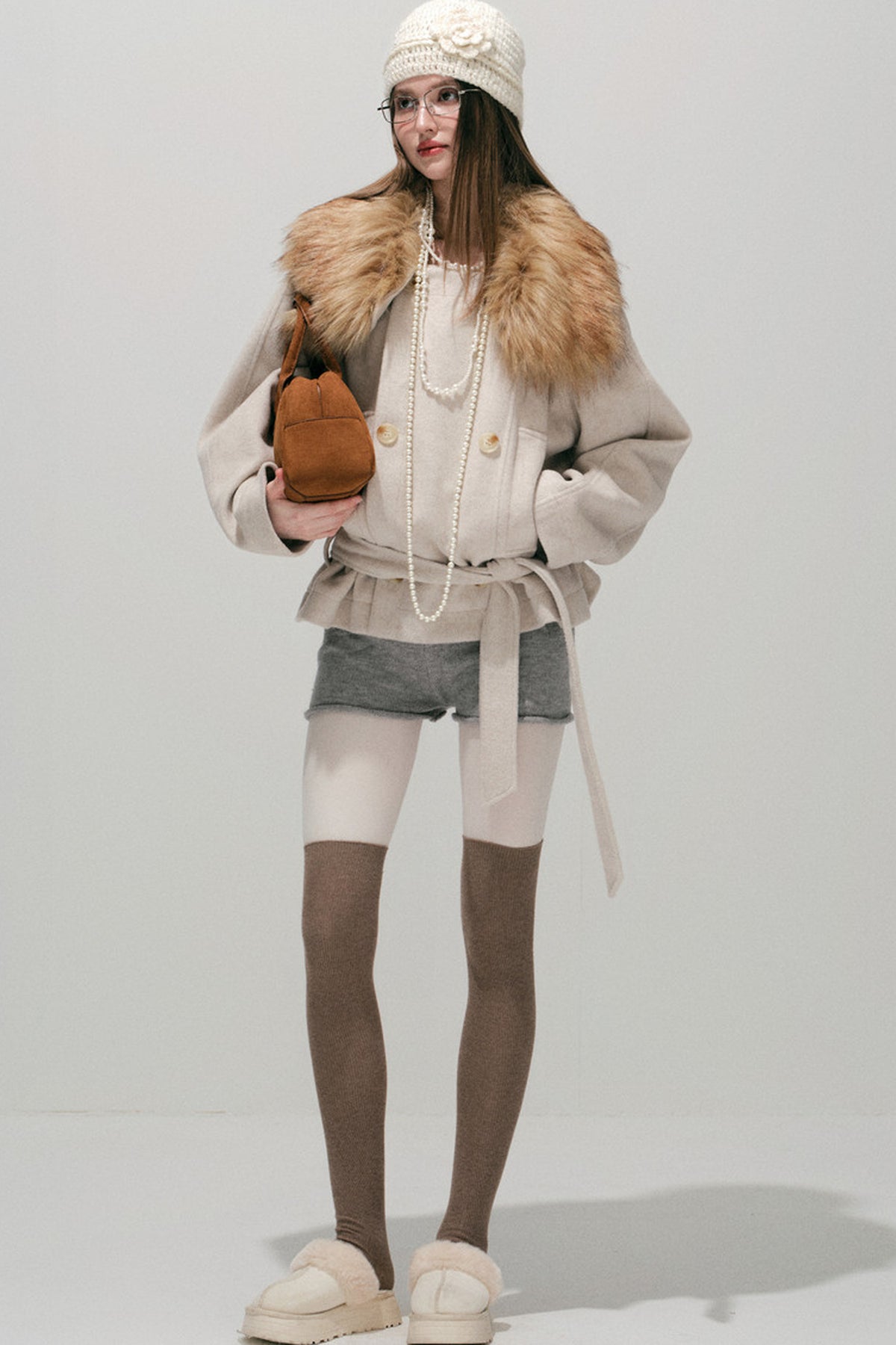 Fur Collar Wool Coat