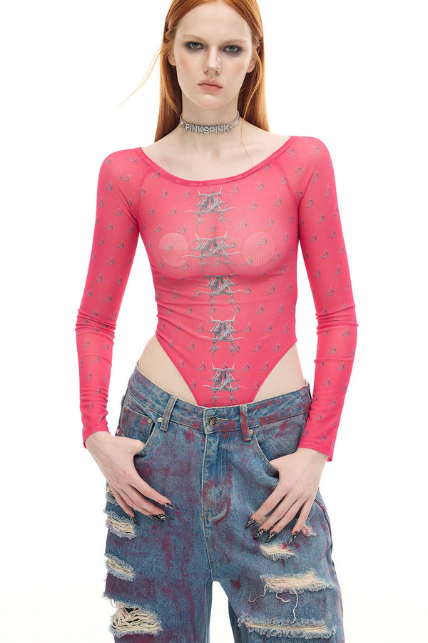 Y2K Punk See-Through Mesh Base Layer