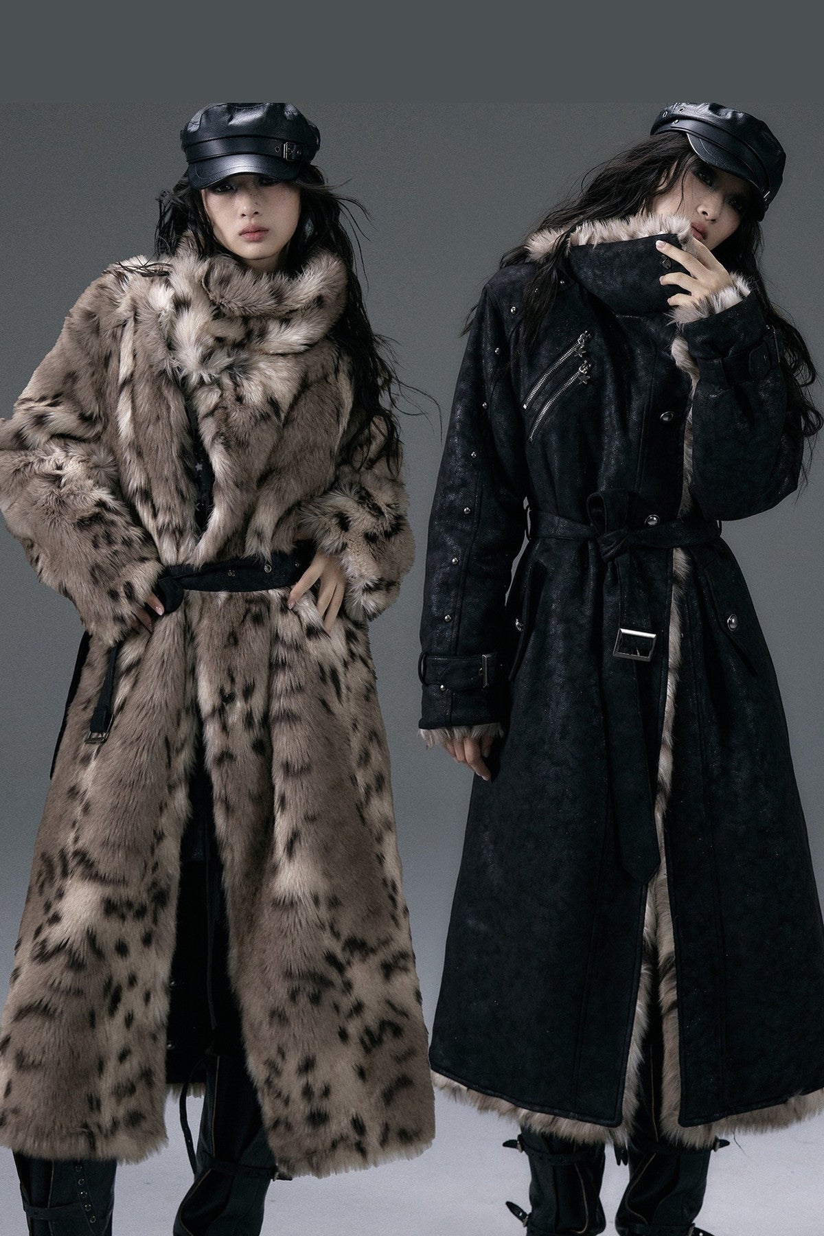 Reversible Suede Leopard Fur Coat