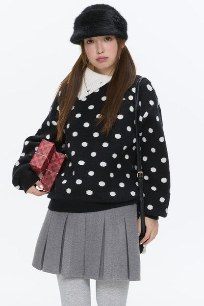 Black Sugar Bobo Vintage Slanted Placket Sweater