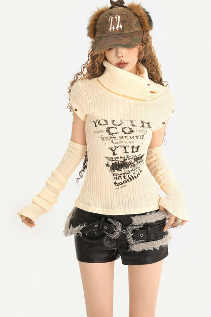 Top in maglia Milk-Cool Molly con collo a mezza altezza