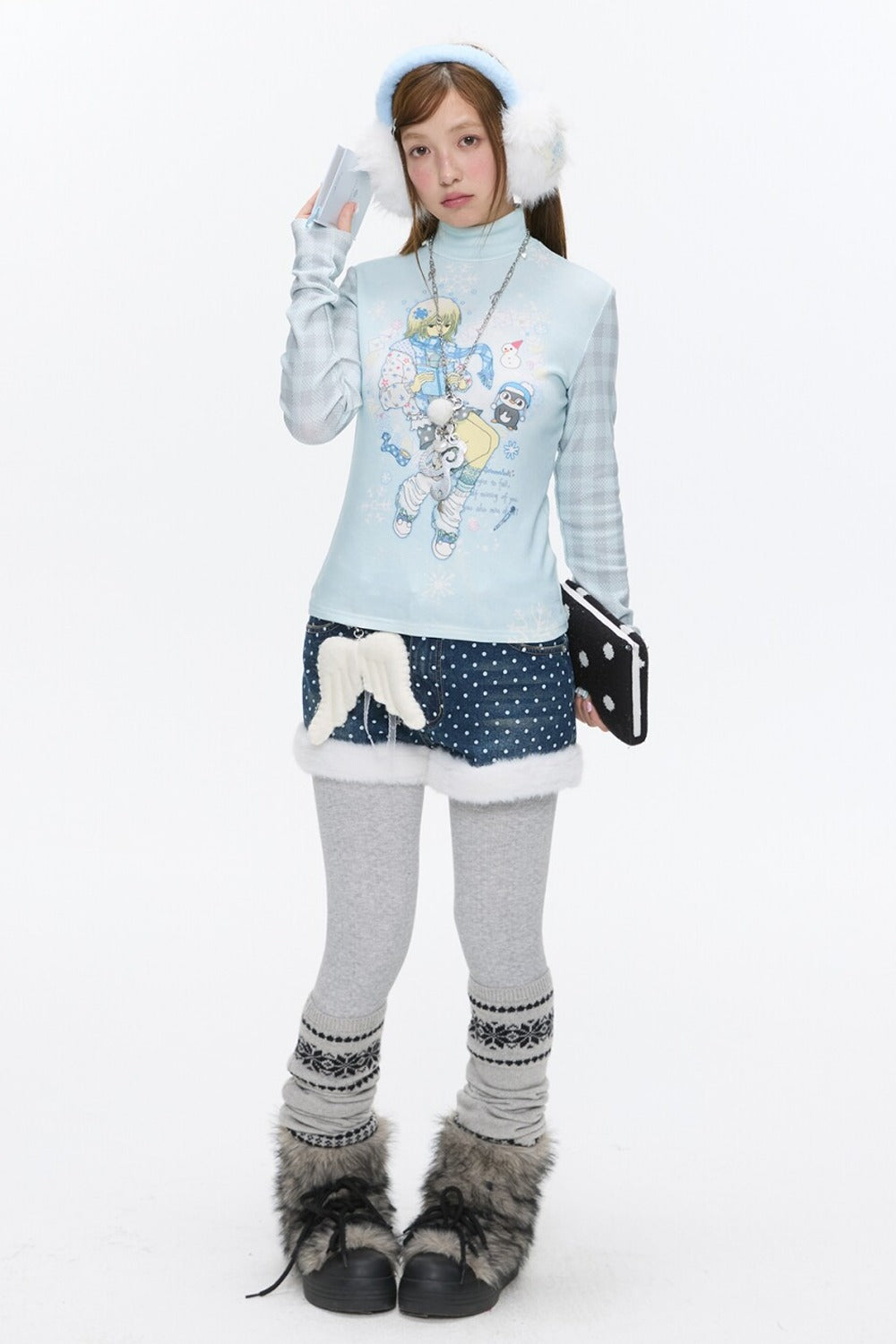 Octopus Grass Half-Turtleneck Top