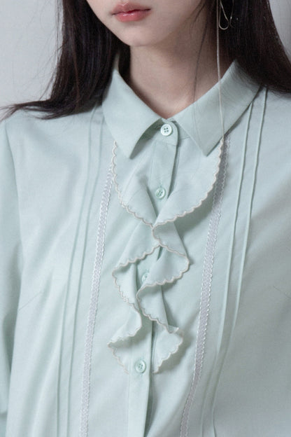 Wave Ruffle Ruffled Edge Shirt
