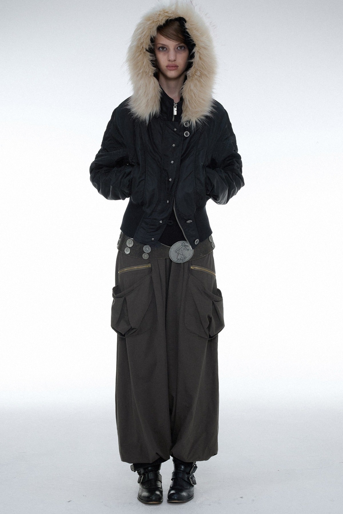 Low-Crotch Harem Cuffed Pants