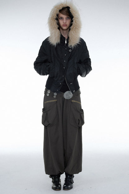 Low-Crotch Harem Cuffed Pants