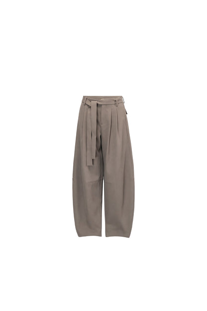 Tie-Belt Wide-Leg Pants