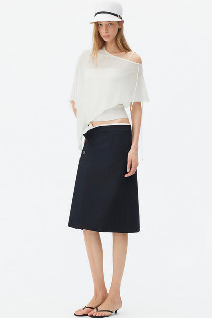 Irregular Linen Asymmetrical Cape Set-Up