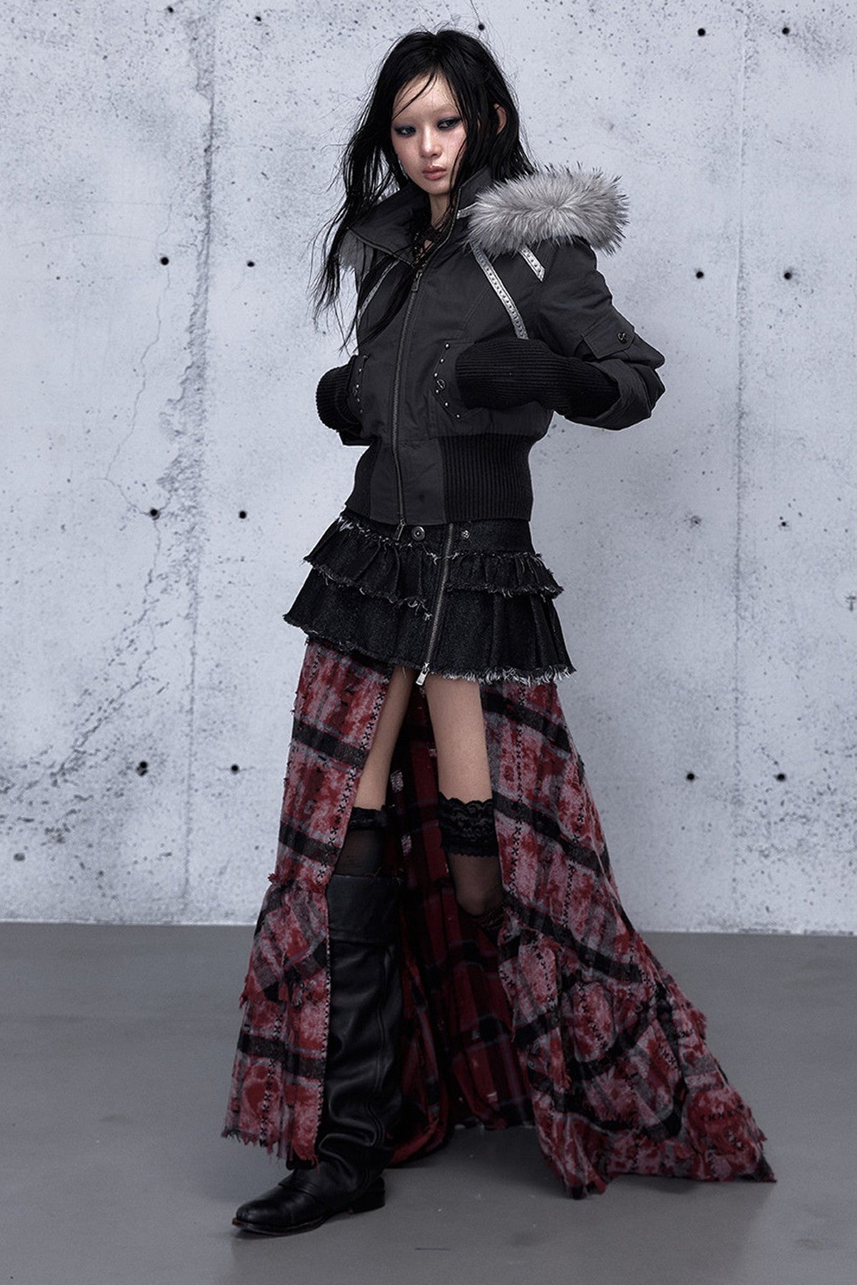 Hooded Fur Collar Parka Outer