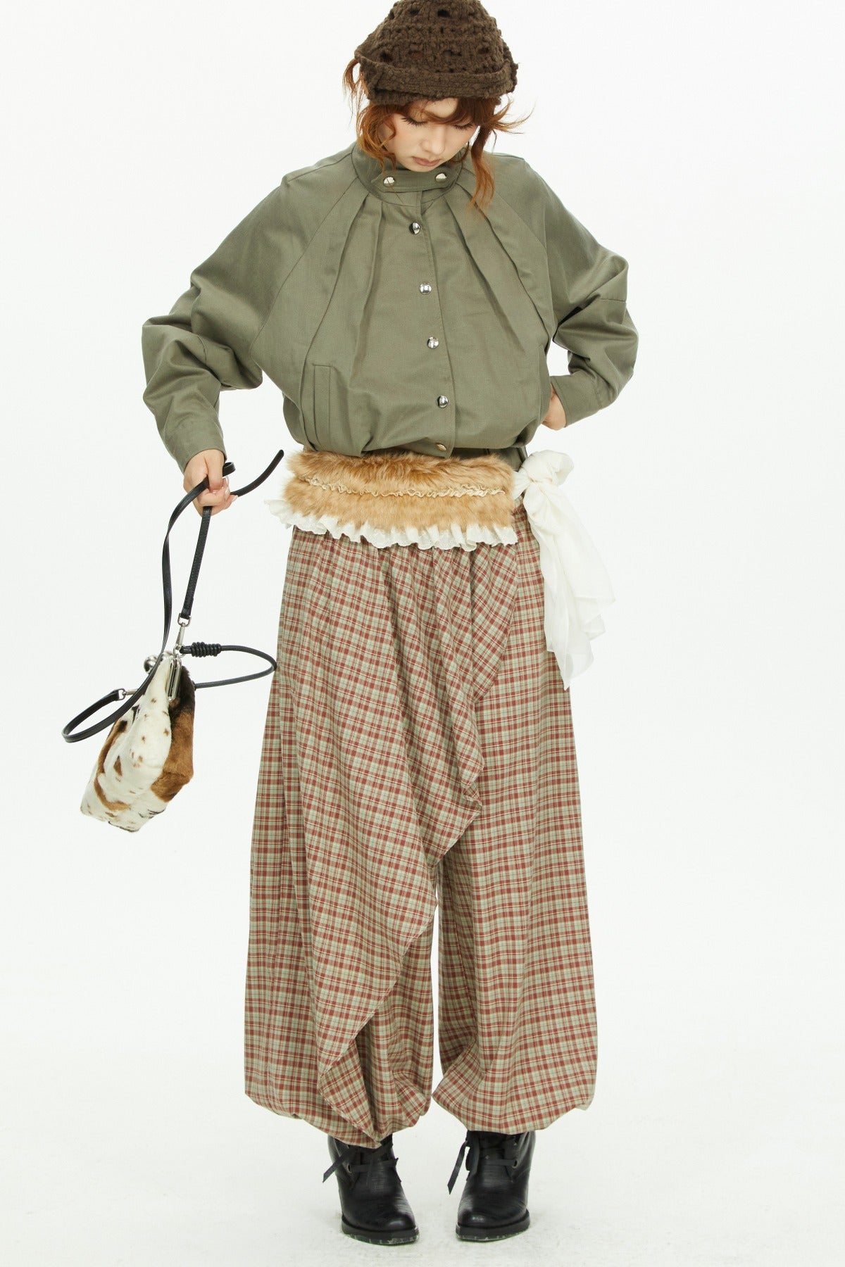 Fur Collar Ribbon Scarf