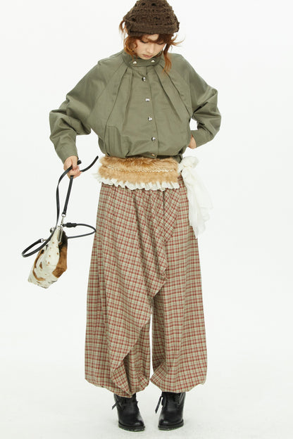Fur Collar Ribbon Scarf