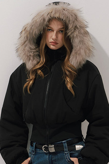 Black Winter Cotton Coat