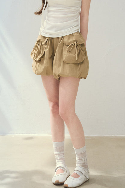 Cloud Cargo Bow Pumpkin Puff Shorts