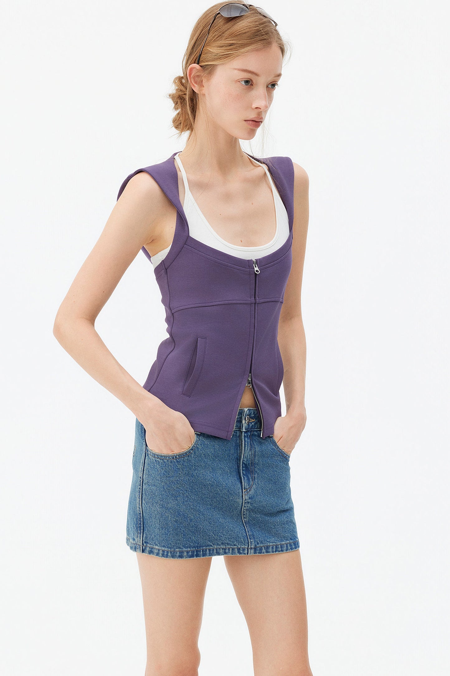Ensemble gilet sans manches à couches aérées