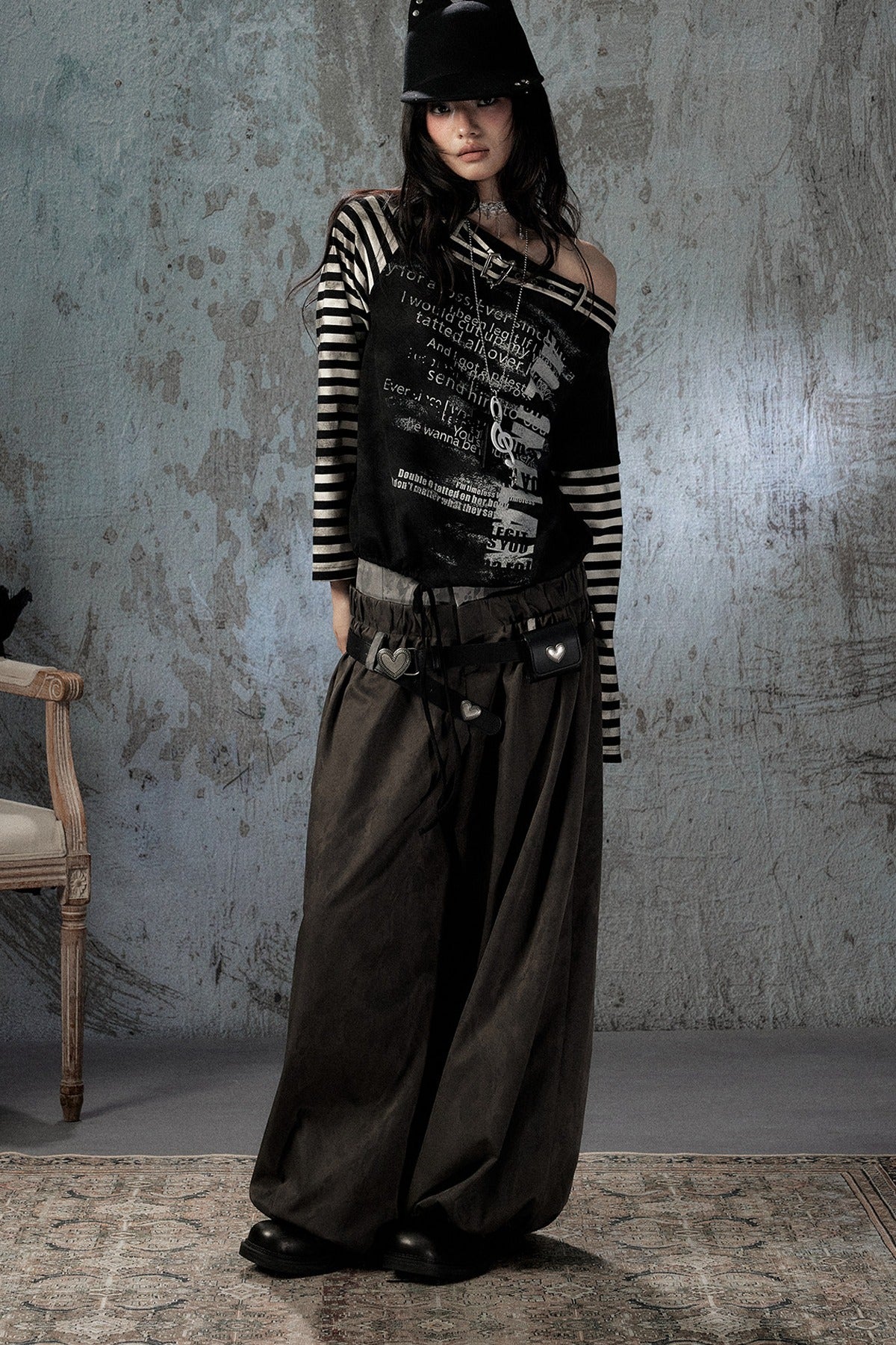 Double-Waist Belted Pants