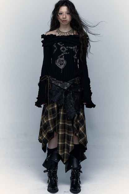 Dark Punk Patchwork Skirt