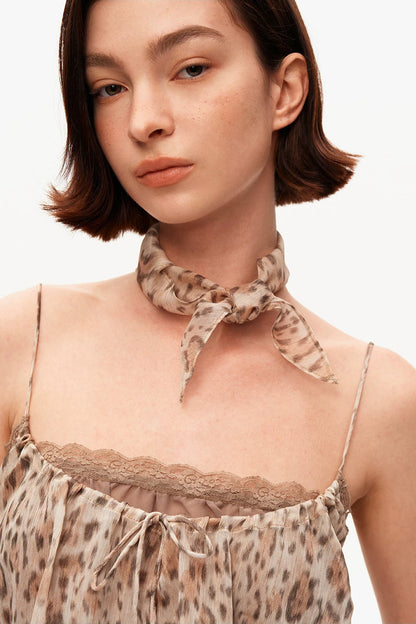 Retro Leopard Print Lace Tank Top Set