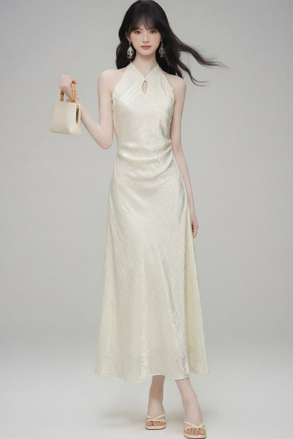 Chinese Style Jade Lace Cheongsam Dress