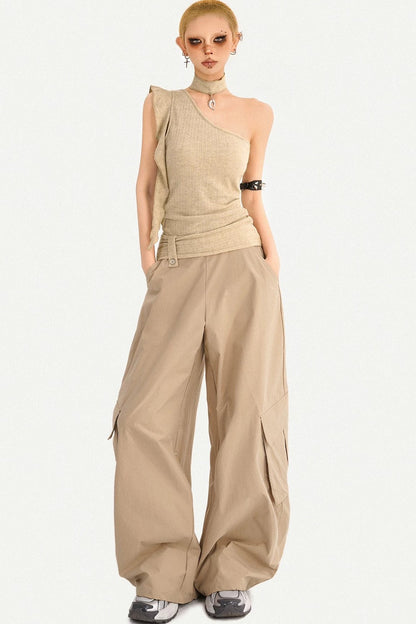 Retro Asymmetrical One-Shoulder Top