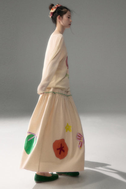 Tencel Butterfly Embroidered Skirt