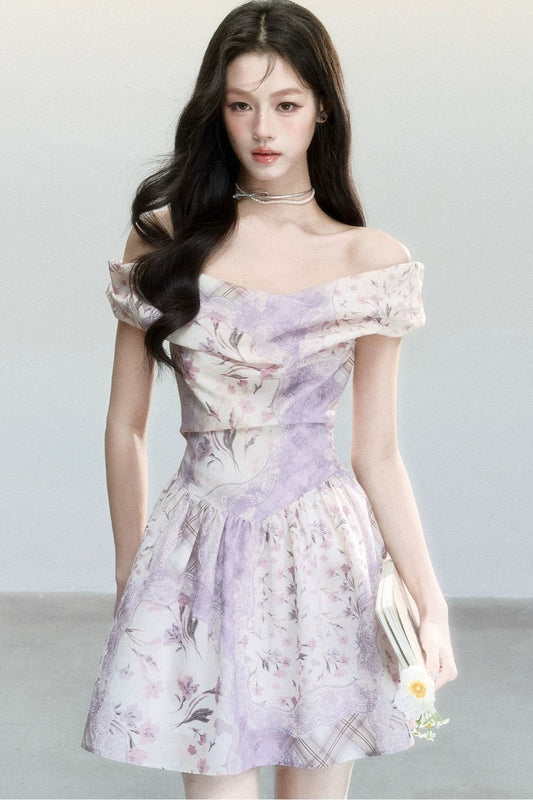 Mist Floral Off-Shoulder Dress
