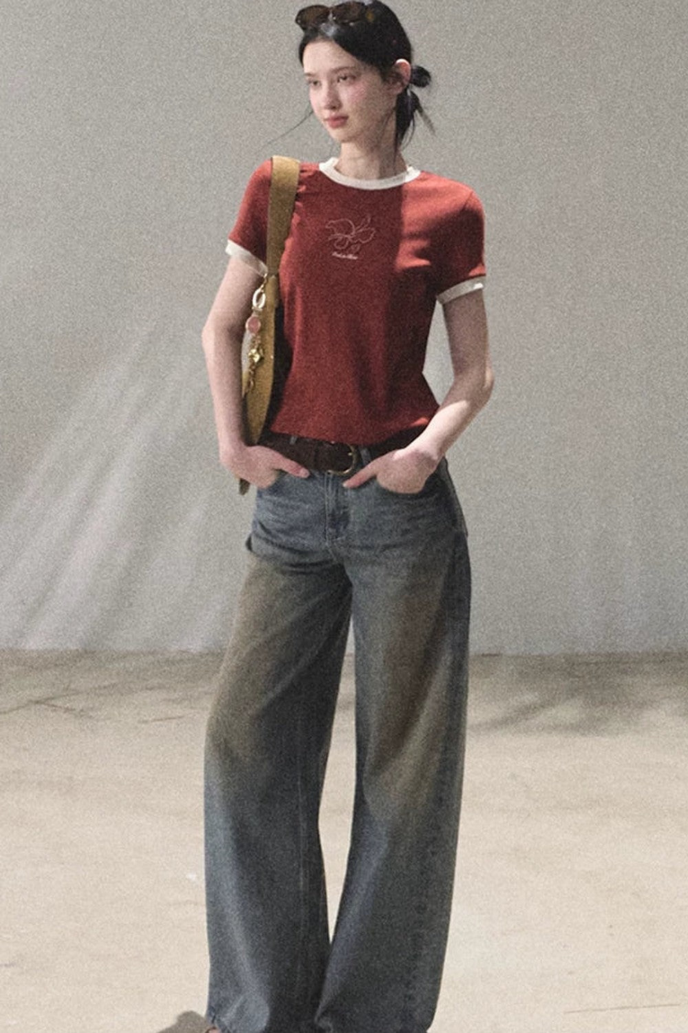 Color-Blocked Cotton Knit Top