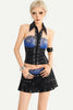 Top nero e blu