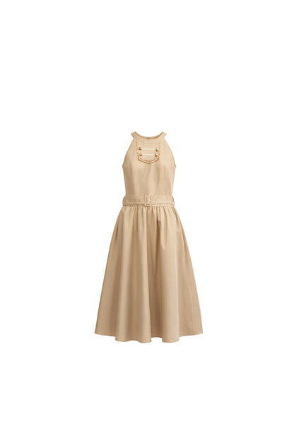 Apricot Napoleon-Cape-Kleid-Set-Up