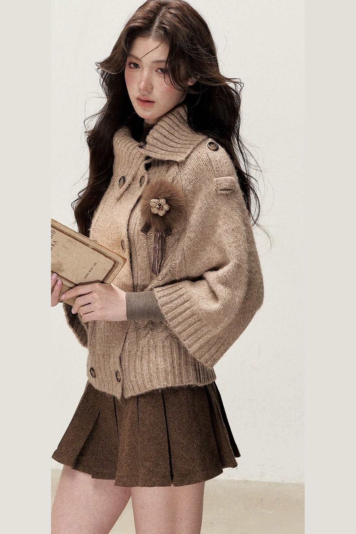 Double-Breasted Knit Jacket