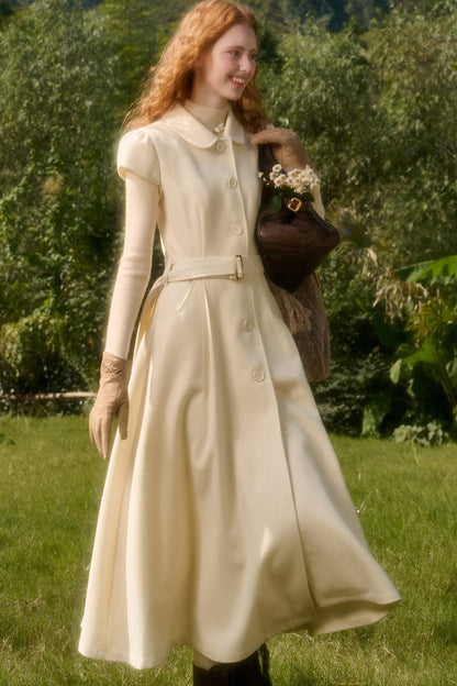 Retro-Wollkleid mit Bubikragen