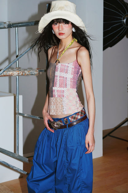 Retro Print Halter Camisole Top