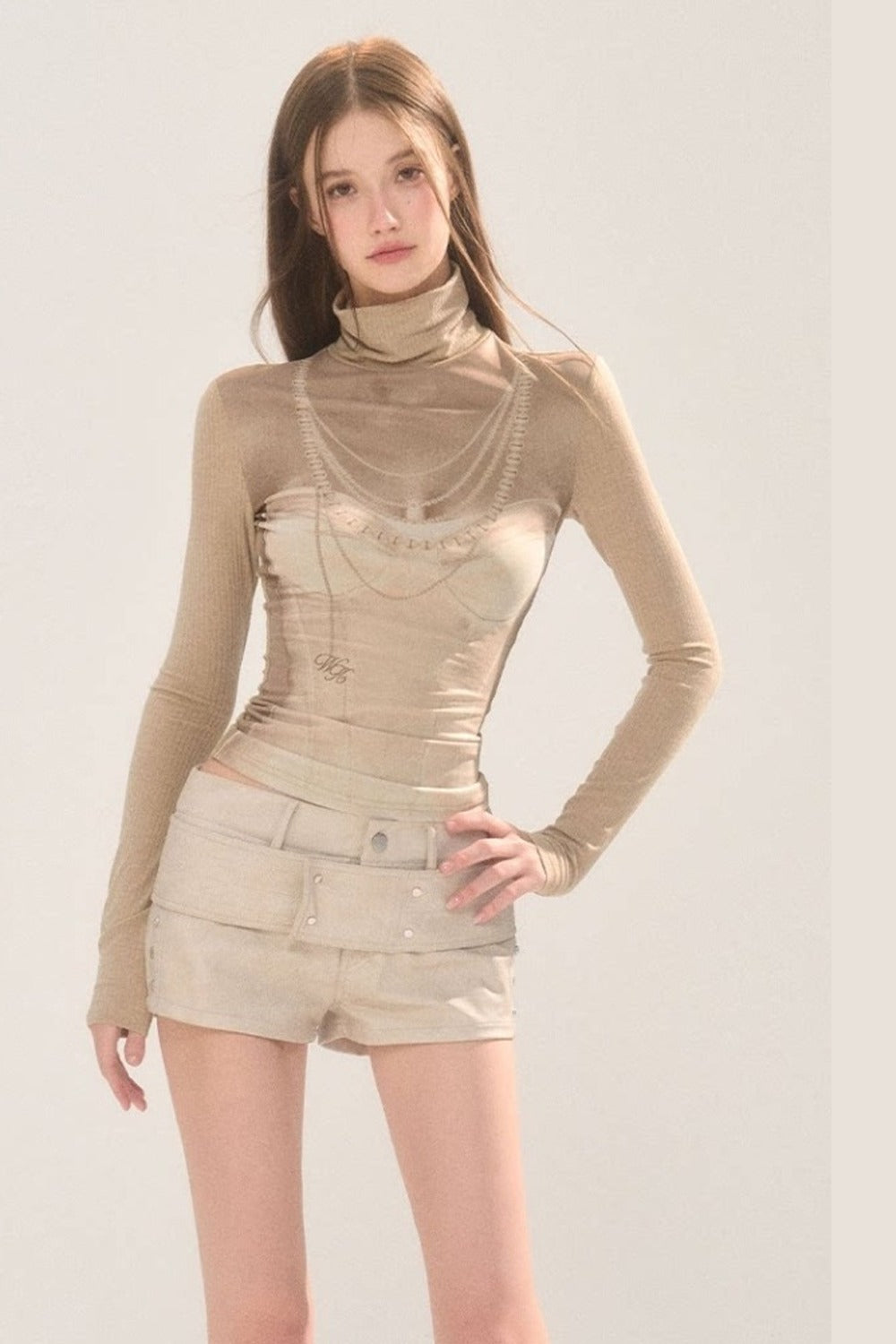 Faux Leather Belted Shorts