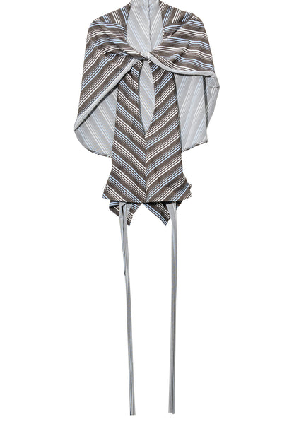 Striped Cape-Style Halter T-shirt