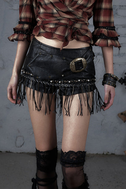 Punk Rock Chain Fringe Shorts