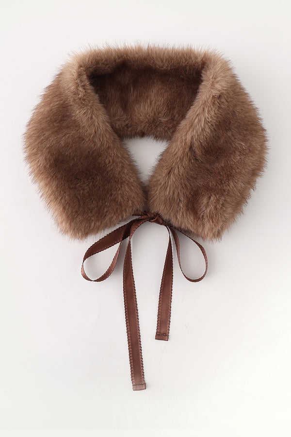Retro Girl Bow Eco-Friendly Fur Collar