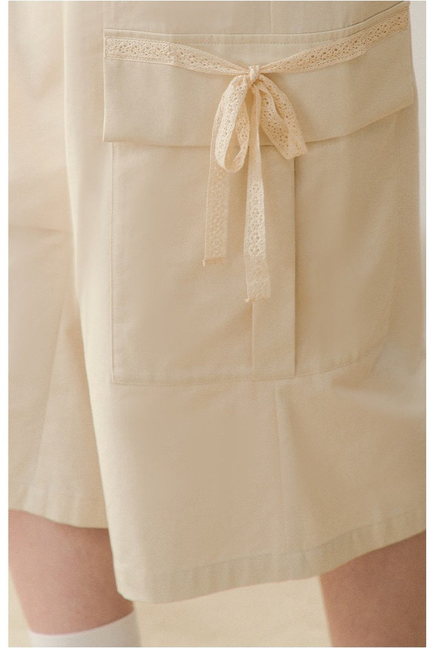 Double-Waisted Beige Cargo Pants