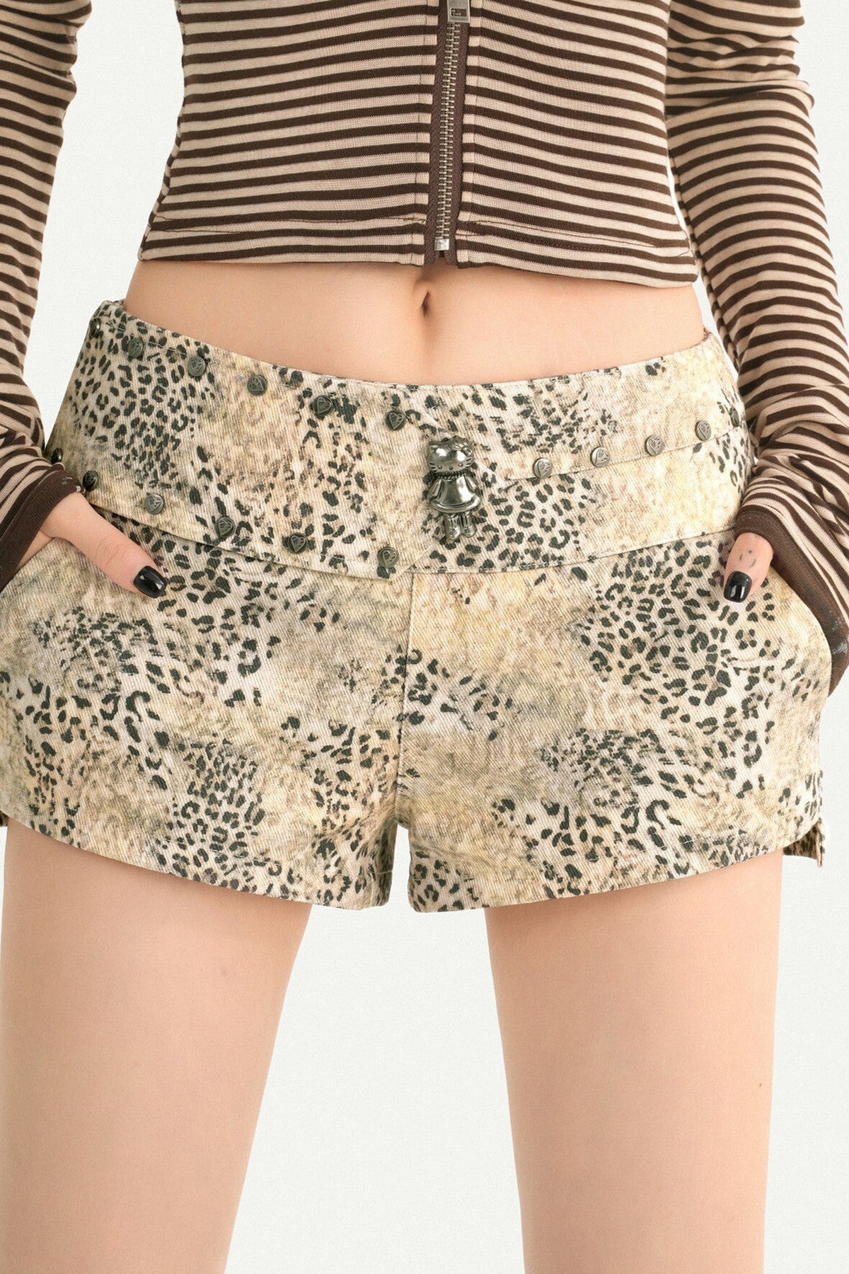 Y2K Leopard Print Shorts