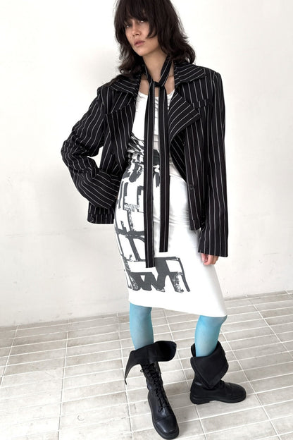 Punk Lace-Up Striped Blazer