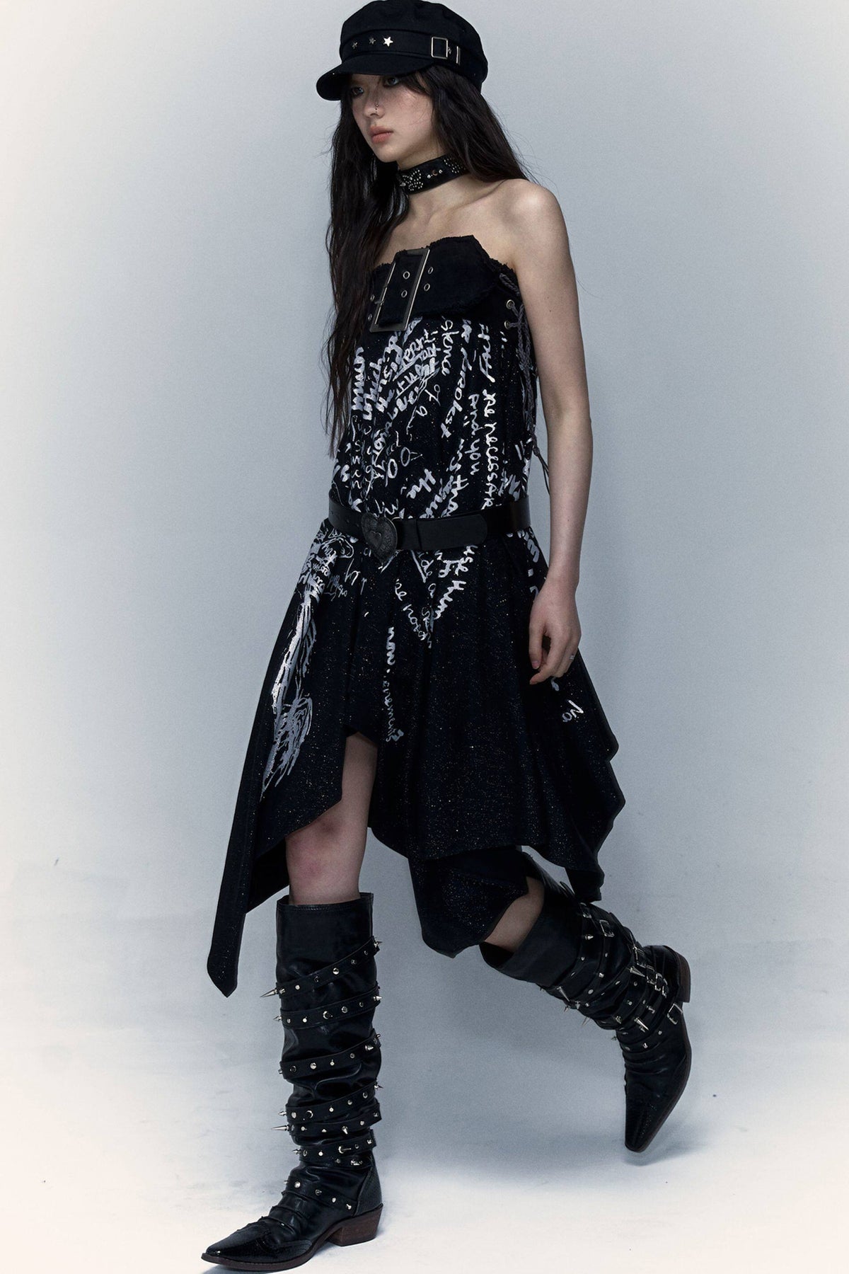 Handwritten Print Two-Way Skirt